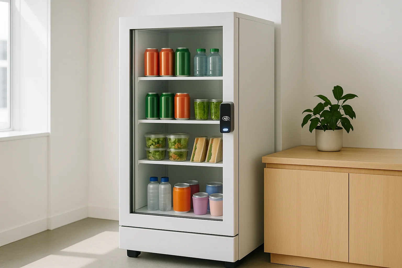 Smart Coolers install in a bright modern corporate breakroom